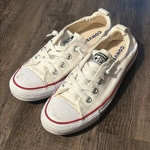 Converse Low Top Canvas Sneakers in Off-White